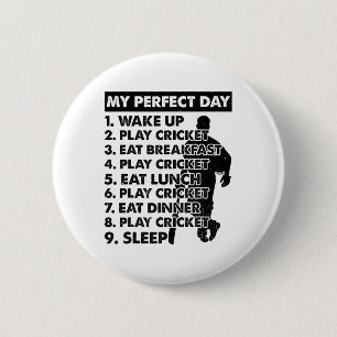 Badge Rond 5 Cm Plan de journée de cricket joueur de cricket 