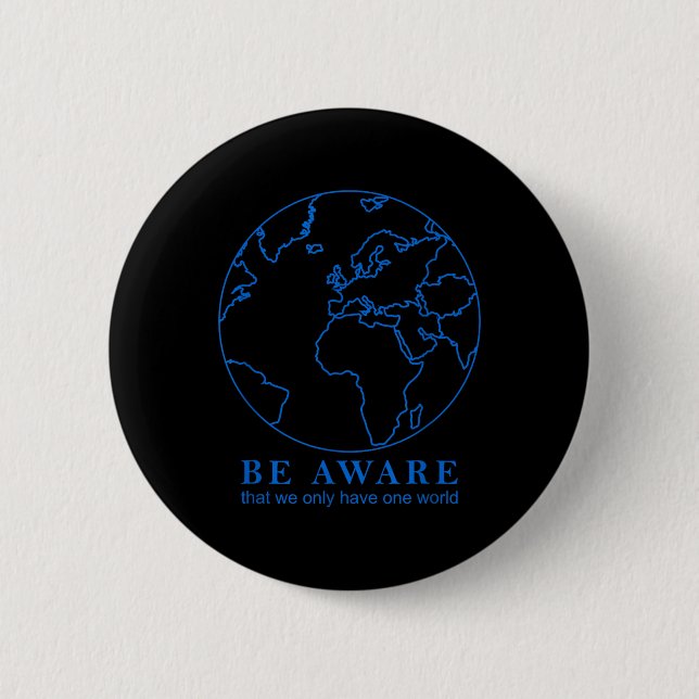 Badge Rond 5 Cm Plan du monde Plan De l'environnement Protection N (Devant)