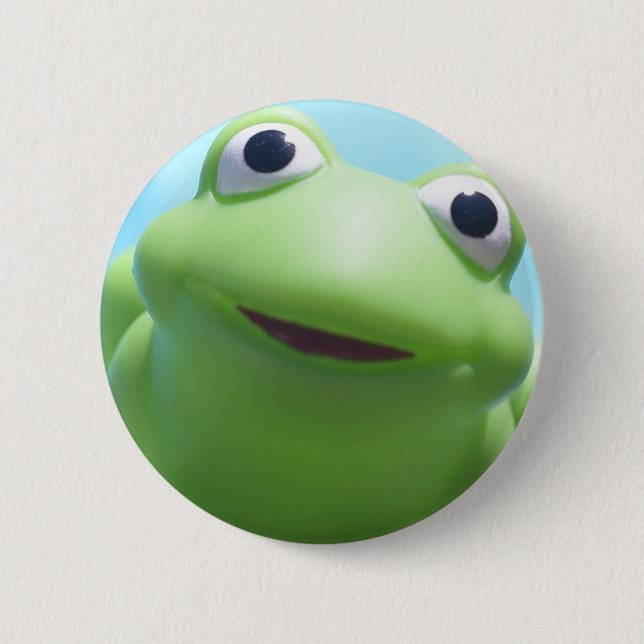 Badge Rond 5 Cm Plan rapproché de grenouille de jouet (Devant)