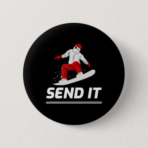Badge Rond 5 Cm Planche à neige Snowboardeur Envoyez-le Planche à