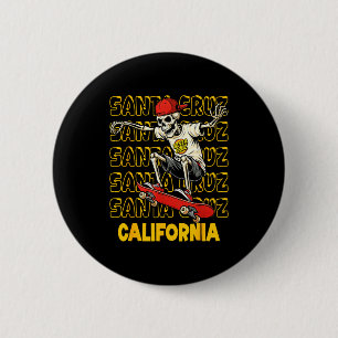 Badge Rond 5 Cm Planche à roulettes squelette vintage Santa Cruz C