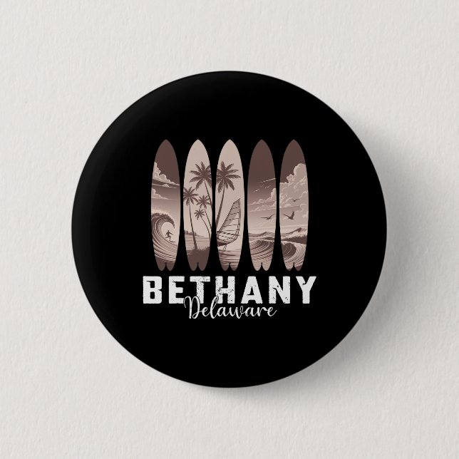 Badge Rond 5 Cm Planche de surf de Bethany Beach Delaware Hommes F (Devant)