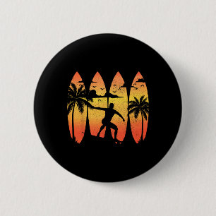 Badge Rond 5 Cm Planche de surf de surfeur Surf vintage Plage Été