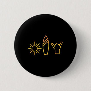 Badge Rond 5 Cm Planche de surf Surf Vintage Surf Plage Été Surf