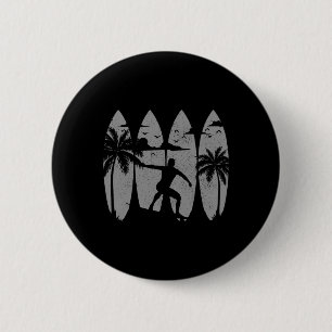 Badge Rond 5 Cm Planche de surf Surfeur Surf vintage Plage Été Sur