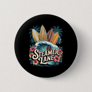 Badge Rond 5 Cm Planches de surf Steamer Lane Santa Surfing Cruz G