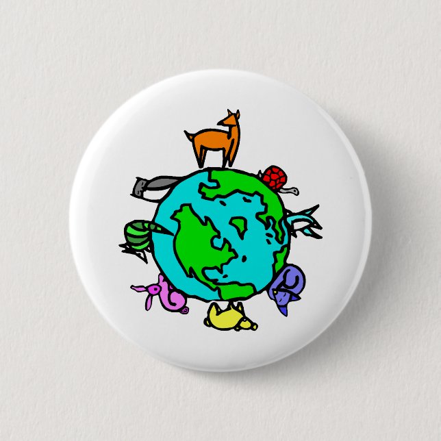 Badge Rond 5 Cm Planète animale (Devant)