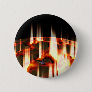 Badge Rond 5 Cm planète en feu