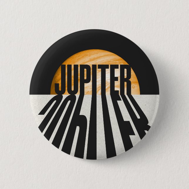 Badge Rond 5 Cm Planète Jupiter avec ombre (Devant)