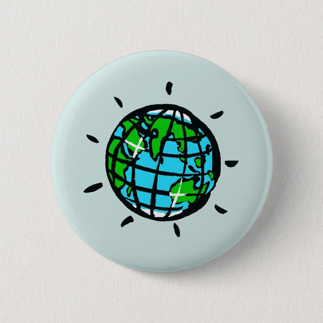 Badge Rond 5 Cm Planète Terre -Conservation -Jour des terres (Devant)