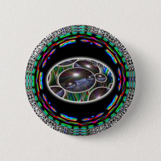 Badge Rond 5 Cm Planète Terre Multi Echo Image (Devant)
