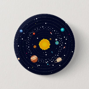 Badge Rond 5 Cm Planètes de système solaire