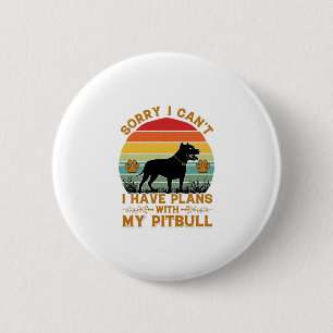 Badge Rond 5 Cm Plans de boîte pour chien Pitbull Sunset Retro_1