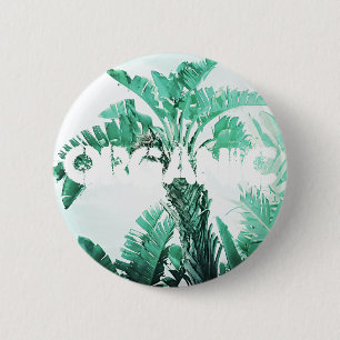 Badge Rond 5 Cm Plante de banane verte