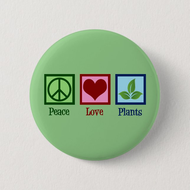 Badge Rond 5 Cm Plante Nursery Peace Love Plante mignon vert (Devant)