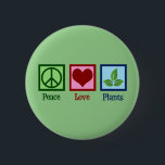 Badge Rond 5 Cm Plante Nursery Peace Love Plante mignon vert<br><div class="desc">Plantes de Peace Love. Un joli cadeau planteur pour un amoureux de plante et de botanique. Cool présent pour un horticulteur ou botaniste.</div>