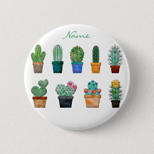 Badge Rond 5 Cm Plantes de Cactus assortés Thunder_Cove