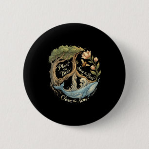 Badge Rond 5 Cm Plantez les arbres sauvez les abeilles signe de pa