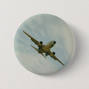 Badge Rond 5 Cm Plaque avec avion vintage
