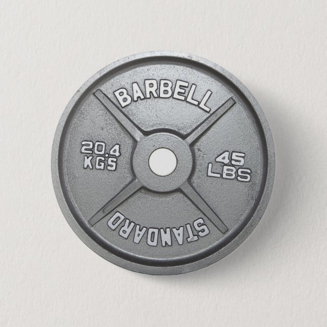 Badge Rond 5 Cm Plaque Barbell (Devant)