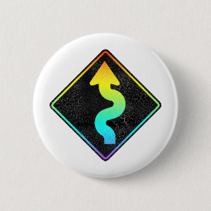 Badge Rond 5 Cm plaque de rue incurvée de route en avant