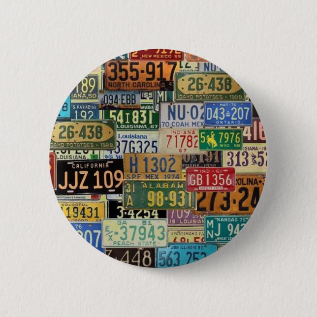 Badge Rond 5 Cm Plaques de licence vintages (Devant)