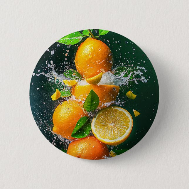 Badge Rond 5 Cm Plat de citron (Devant)