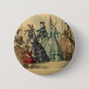 Badge Rond 5 Cm Plat de mode victorien de livre des dames de Godey