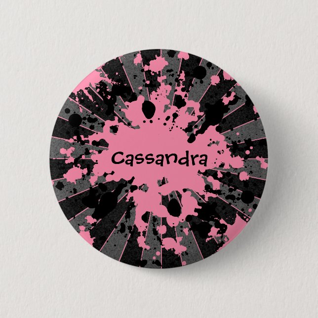 Badge Rond 5 Cm Plate-forme de bal rose (Devant)