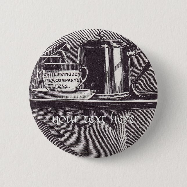 Badge Rond 5 Cm Plateau de thé vintage (Devant)