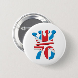 Badge Rond 5 Cm Platinum Jubilee Queen Elizabeth 70