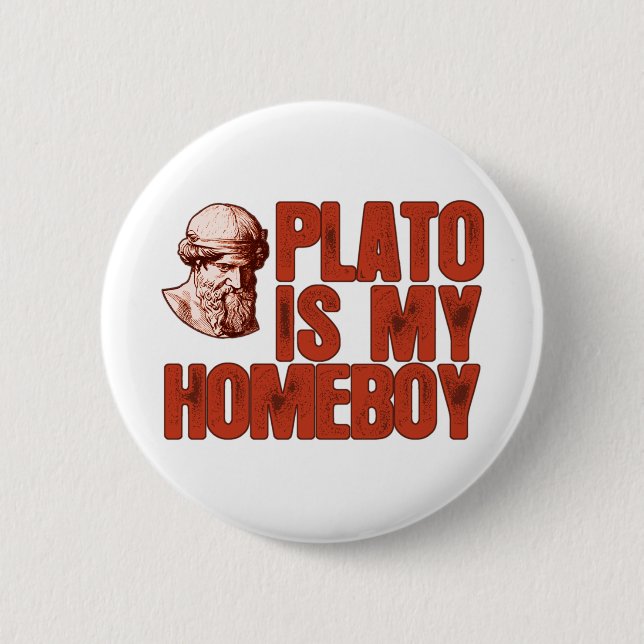 Badge Rond 5 Cm Platon est mon Homeboy (Devant)