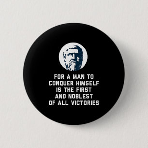 Badge Rond 5 Cm Platon Pour Un Homme À Se Conquérir Philosophie Co