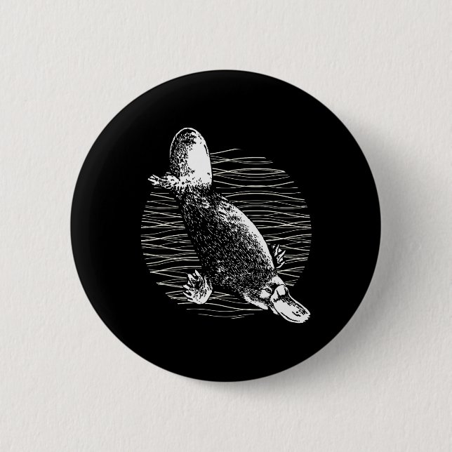 Badge Rond 5 Cm Platypus Outback Faune Nature Platypus (Devant)