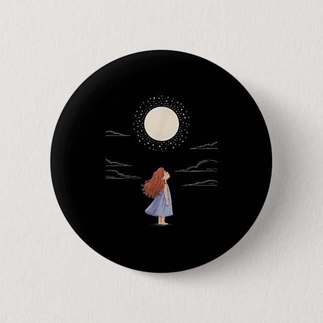 Badge Rond 5 Cm Pleine lune Sentiments Design Astrologie Zodiac Sp (Devant)