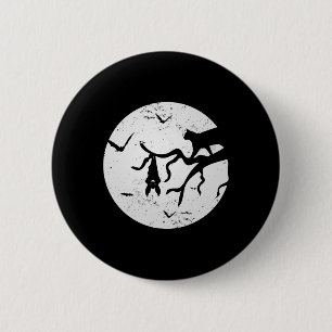 Badge Rond 5 Cm Pleine lune vintage Chat Bat Tree Éffrayante Hallo