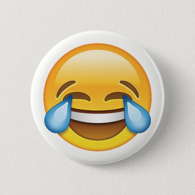 Badge Rond 5 Cm Pleurer de rire Larmes de joie émoji (Devant)