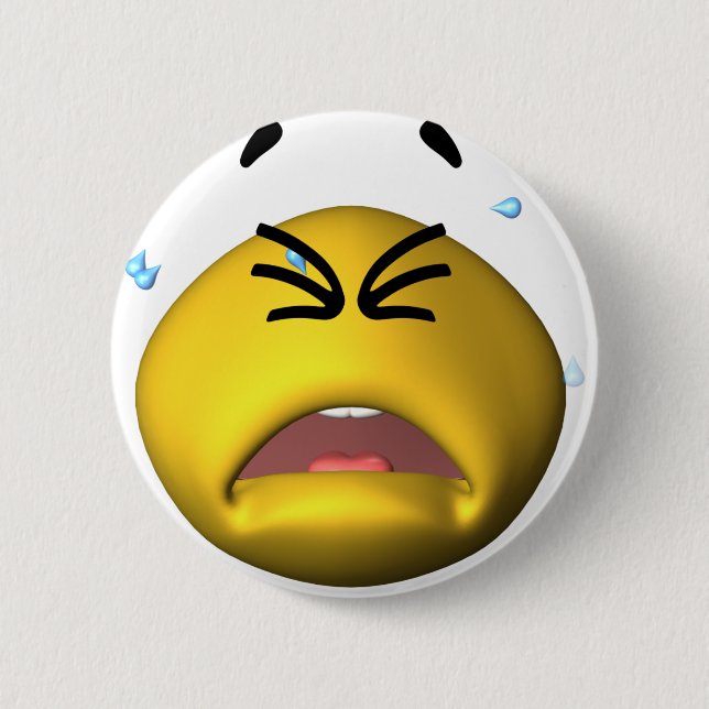 Badge Rond 5 Cm Pleurer jaune (Devant)