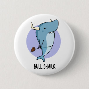 Badge Rond 5 Cm Plonge de requin animal amusant