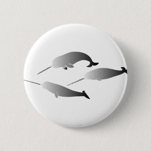 Badge Rond 5 Cm plongée à l'air de licorne de narwhale de narval