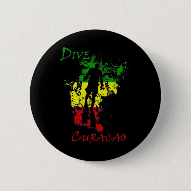 Badge Rond 5 Cm Plongée Curacao  (Devant)