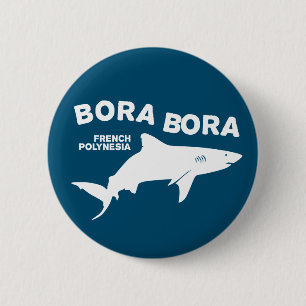 Badge Rond 5 Cm Plongée De Requin À Bora Bora