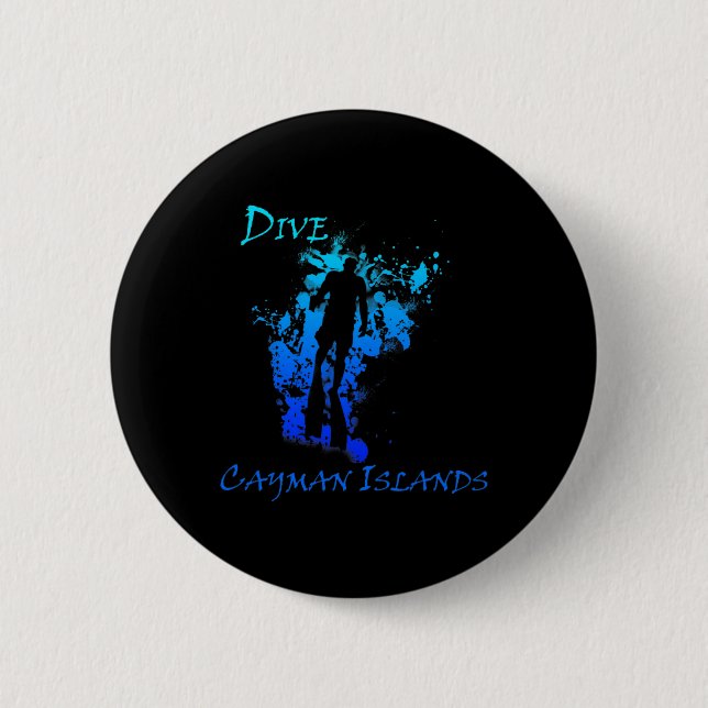 Badge Rond 5 Cm Plongée Îles Caïmans  (Devant)