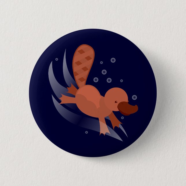 Badge Rond 5 Cm plongée mignonne d'ornithorynque (Devant)