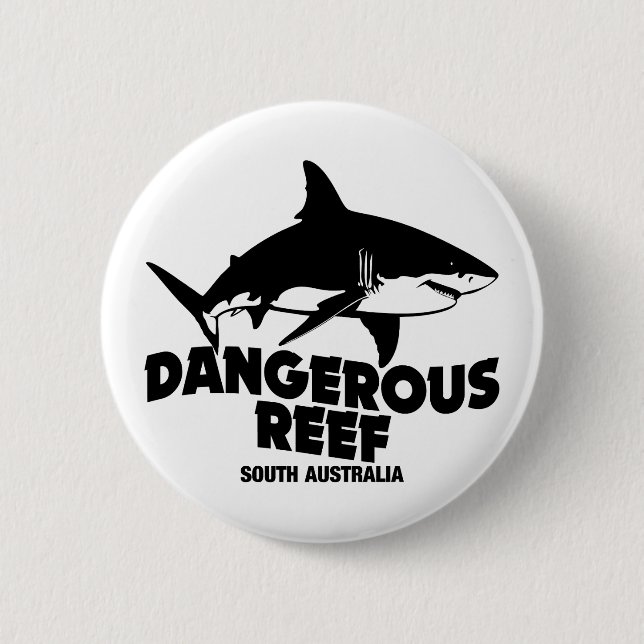 Badge Rond 5 Cm Plongée sous-marine Grands requins blancs - Reef d (Devant)