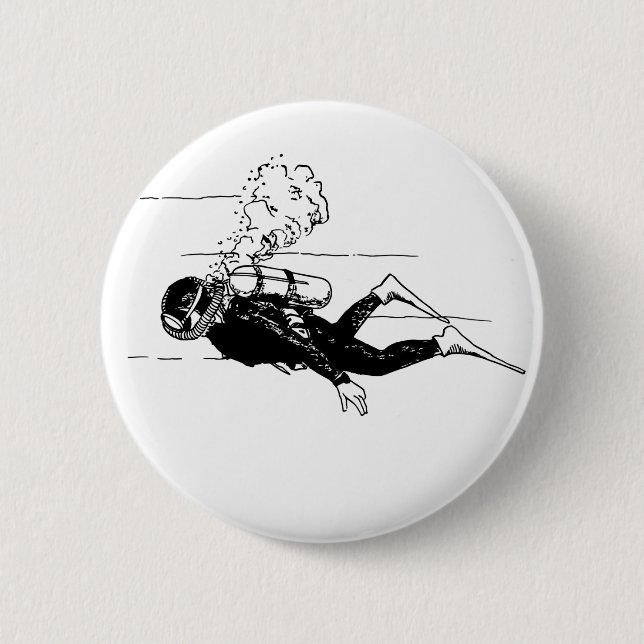 Badge Rond 5 Cm Plongeur (Devant)