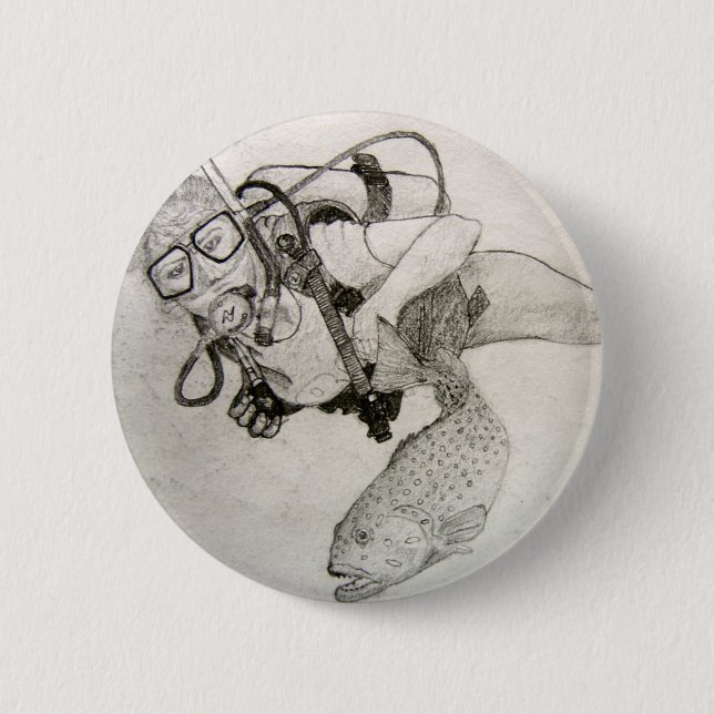 Badge Rond 5 Cm Plongeur autonome (Devant)