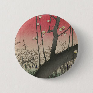 Badge Rond 5 Cm Plum Estate Japonais Edo Woobblock Plum