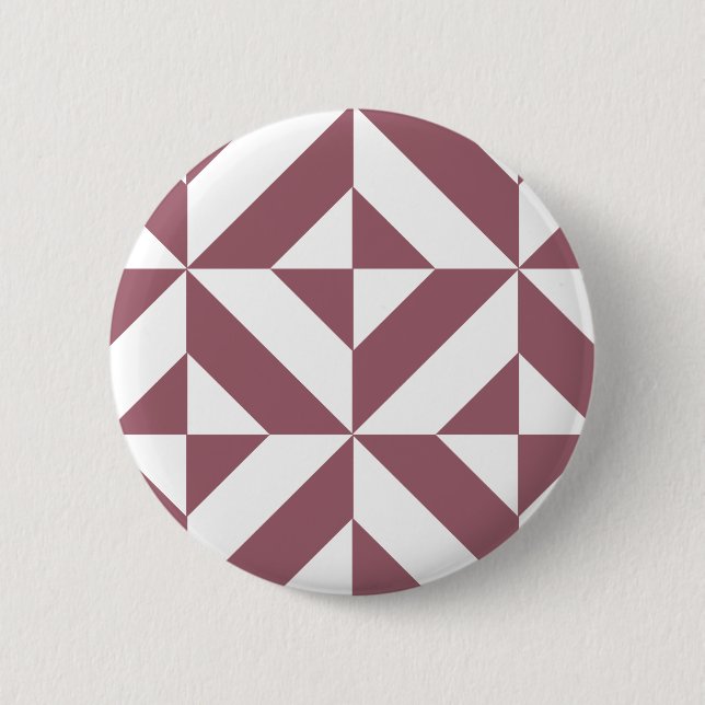 Badge Rond 5 Cm Plum Geometric Deco Cube Pattern (Devant)
