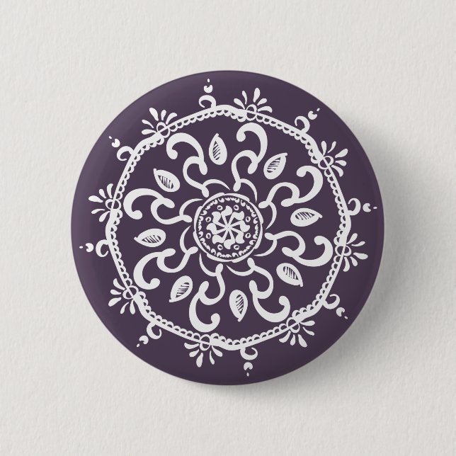 Badge Rond 5 Cm Plum Mandala (Devant)